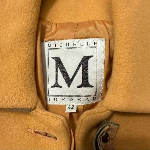 Michelle Bordeau Vintage Mustard/Olive Green Swing Coat Made in Italy - Picture 5 of 10